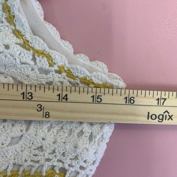 VTG Womens Funky People‎ Crochet Floral Dress Boho Cottage Mixed Media Size Med - Picture 11 of 13